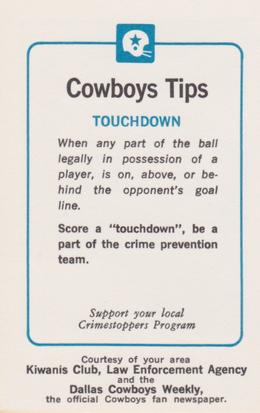 1983 Dallas Cowboys Police #NNO John Dutton Back