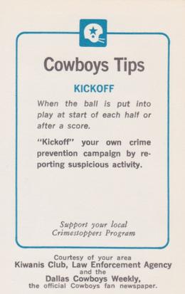 1983 Dallas Cowboys Police #NNO Billy Joe DuPree Back