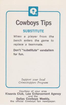 1983 Dallas Cowboys Police #NNO Judy Trammell Back