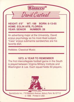1988 Winners Alabama Crimson Tide #NNO David Casteal Back