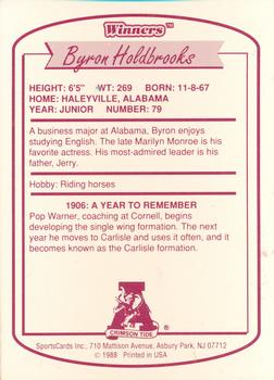 1988 Winners Alabama Crimson Tide #NNO Byron Holdbrooks Back