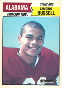 1988 Winners Alabama Crimson Tide #NNO Lamonde Russell Front