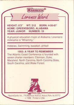 1988 Winners Alabama Crimson Tide #NNO Lorenzo Ward Back