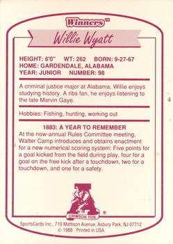 1988 Winners Alabama Crimson Tide #NNO Willie Wyatt Back