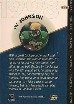 1998 Playoff Prestige SSD Hobby - 1998 Draft Picks Silver #16 Pat Johnson Back