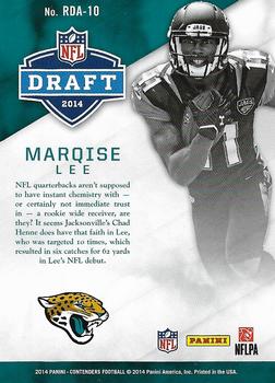 2014 Panini Contenders - Draft Class #RDA-10 Marqise Lee Back