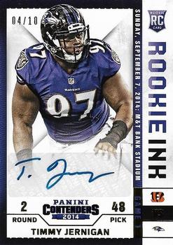 2014 Panini Contenders - Rookie Ink Gold #20 Timmy Jernigan Front