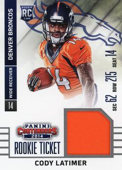 2014 Panini Contenders - Rookie Ticket Swatches #RTS-10 Cody Latimer Front