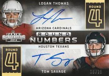 2014 Panini Contenders - Round Numbers Autographs #RN-LT Logan Thomas / Tom Savage Front