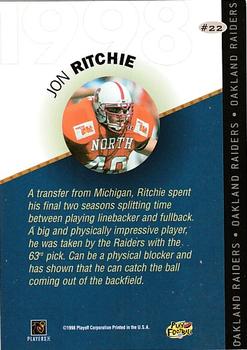 1998 Playoff Prestige Retail - 1998 Draft Picks Bronze #22 Jon Ritchie Back
