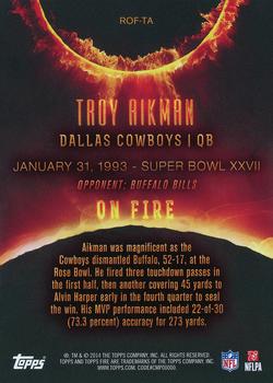 2014 Topps Fire - Ring of Fire #ROF-TA Troy Aikman Back