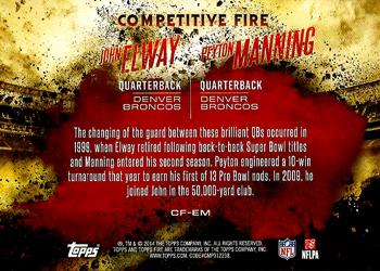 2014 Topps Fire - Competitive Fire #CF-EM John Elway / Peyton Manning Back