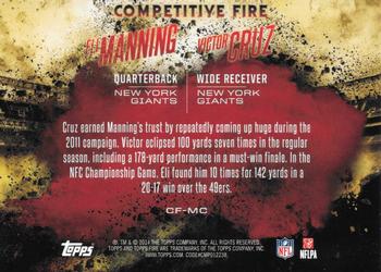 2014 Topps Fire - Competitive Fire #CF-MC Eli Manning / Victor Cruz Back