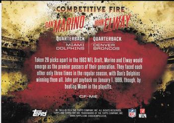 2014 Topps Fire - Competitive Fire #CF-ME Dan Marino / John Elway Back