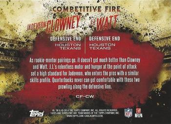 2014 Topps Fire - Competitive Fire #CF-CW Jadeveon Clowney / J.J. Watt Back