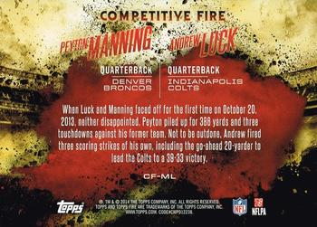 2014 Topps Fire - Competitive Fire #CF-ML Peyton Manning / Andrew Luck Back