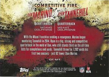 2014 Topps Fire - Competitive Fire #CF-MT Dan Marino / Ryan Tannehill Back