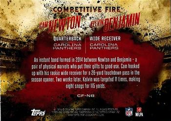 2014 Topps Fire - Competitive Fire #CF-NB Cam Newton / Kelvin Benjamin Back