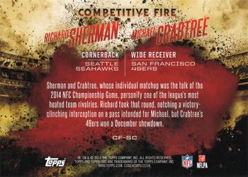 2014 Topps Fire - Competitive Fire #CF-SC Michael Crabtree / Richard Sherman Back