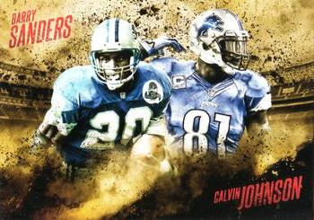 2014 Topps Fire - Competitive Fire #CF-SJ Barry Sanders / Calvin Johnson Front