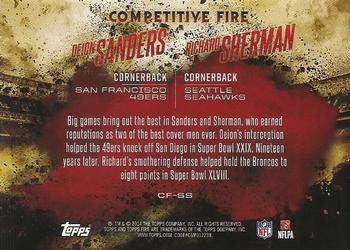 2014 Topps Fire - Competitive Fire #CF-SS Deion Sanders / Richard Sherman Back