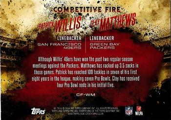 2014 Topps Fire - Competitive Fire #CF-WM Patrick Willis / Clay Matthews Back
