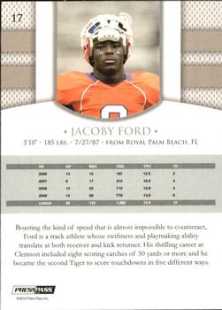 2010 Press Pass PE - Blue #17 Jacoby Ford  Back