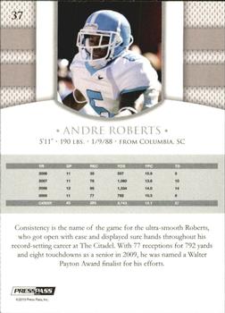 2010 Press Pass PE - Blue #37 Andre Roberts  Back