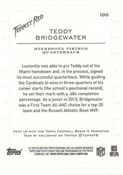 2014 Topps Turkey Red #100a Teddy Bridgewater Back