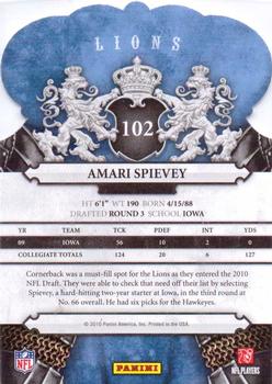 2010 Panini Crown Royale #102 Amari Spievey Back