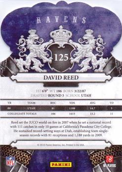 2010 Panini Crown Royale #125 David Reed Back