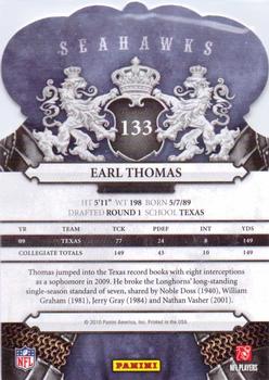 2010 Panini Crown Royale #133 Earl Thomas Back