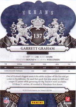 2010 Panini Crown Royale #137 Garrett Graham Back