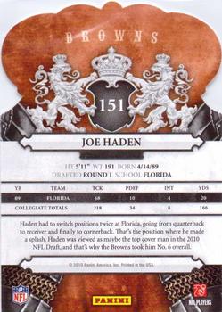 2010 Panini Crown Royale #151 Joe Haden Back
