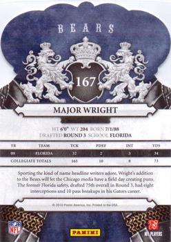 2010 Panini Crown Royale #167 Major Wright Back