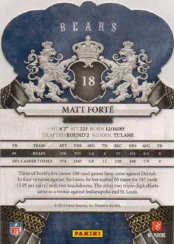 2010 Panini Crown Royale #18 Matt Forte Back