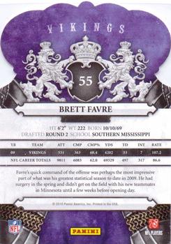 2010 Panini Crown Royale #55 Brett Favre Back