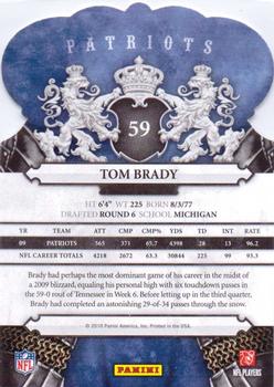 2010 Panini Crown Royale #59 Tom Brady Back