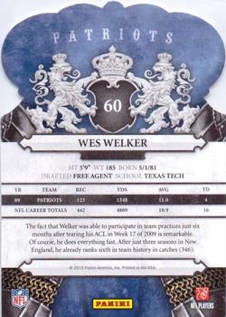 2010 Panini Crown Royale #60 Wes Welker Back