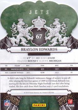 2010 Panini Crown Royale #67 Braylon Edwards Back