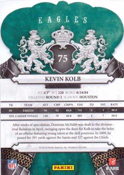 2010 Panini Crown Royale #75 Kevin Kolb Back