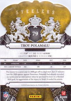 2010 Panini Crown Royale #79 Troy Polamalu Back