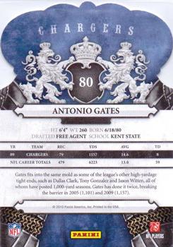 2010 Panini Crown Royale #80 Antonio Gates Back