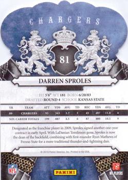 2010 Panini Crown Royale #81 Darren Sproles Back