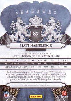 2010 Panini Crown Royale #87 Matt Hasselbeck Back