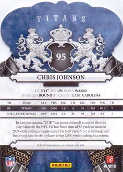 2010 Panini Crown Royale #95 Chris Johnson Back