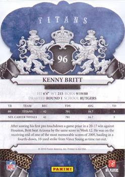 2010 Panini Crown Royale #96 Kenny Britt Back
