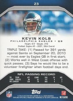 2010 Topps Triple Threads #23 Kevin Kolb  Back