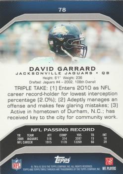 2010 Topps Triple Threads #78 David Garrard  Back
