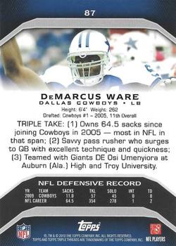 2010 Topps Triple Threads #87 DeMarcus Ware  Back
